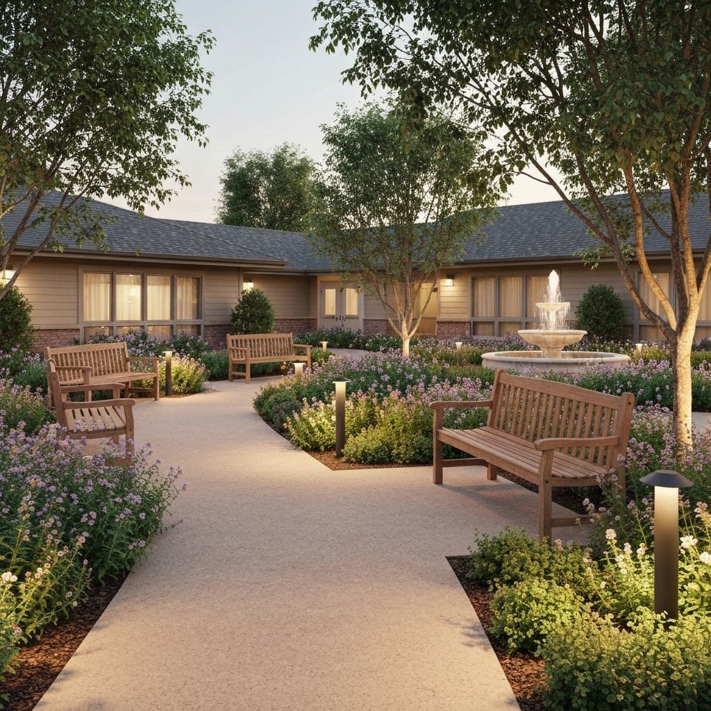 Memory care facility garden